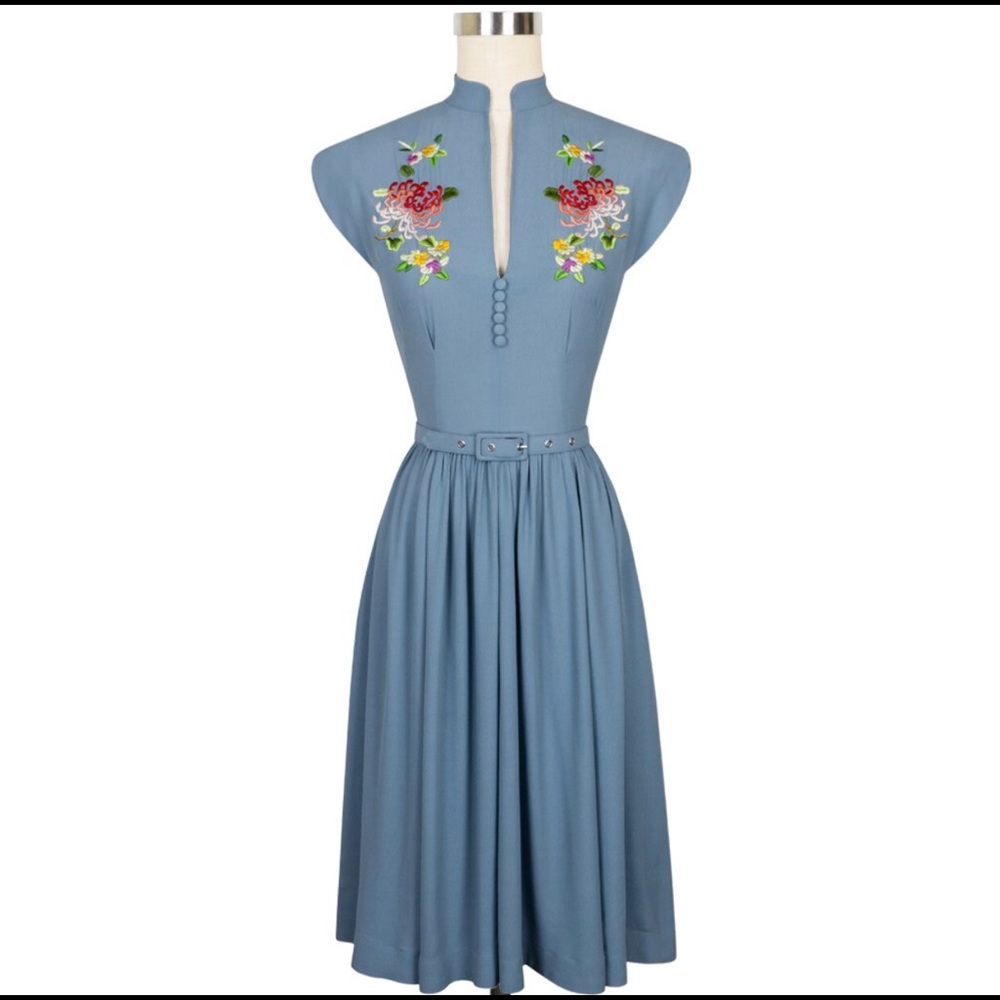 Trashy Diva French Blue Embroidered Maria Dress